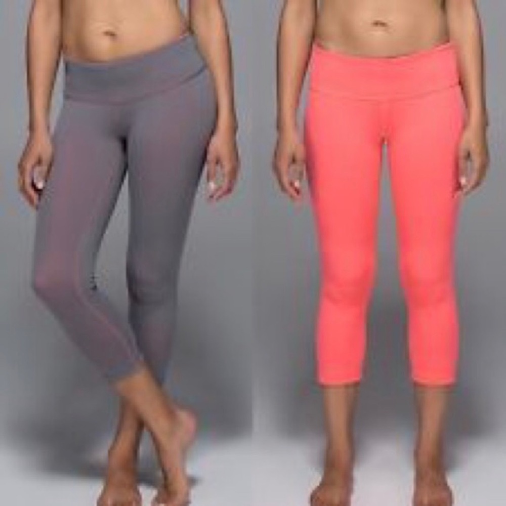 Lululemon reversible slate and grapefruit.